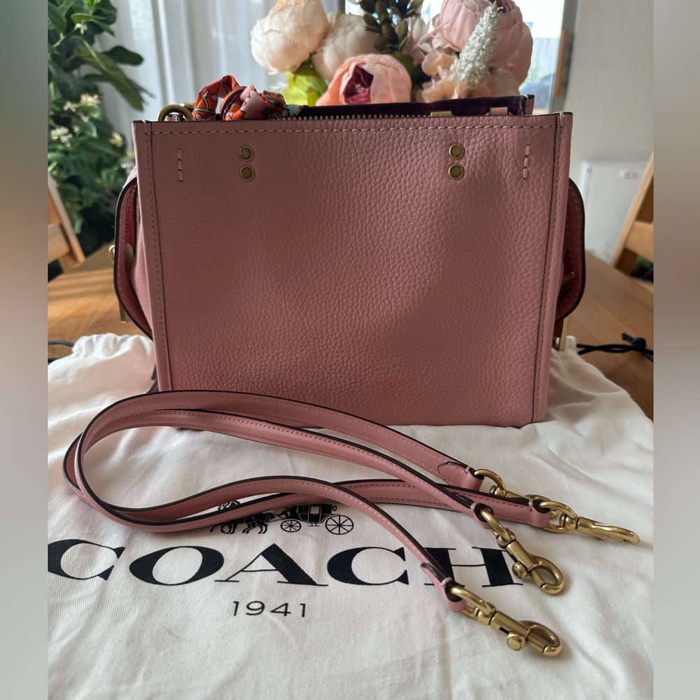 Coach 1941 Rogue Peony with Bag Charm and Twilly - Picture 2 of 11